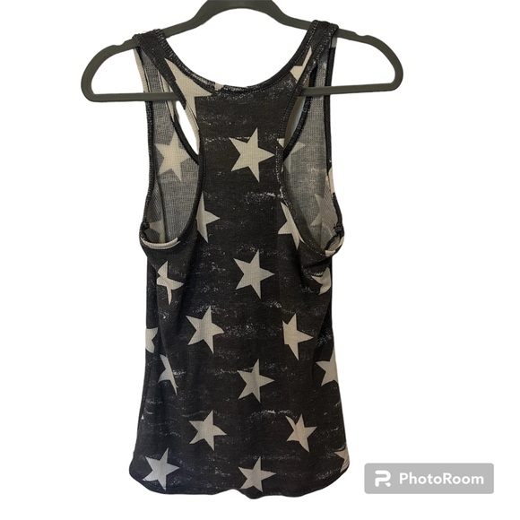 7th Ray Racerback Distressed Gray Ribbed Tank Top with White Stars Sz XL - Picture 2 of 8